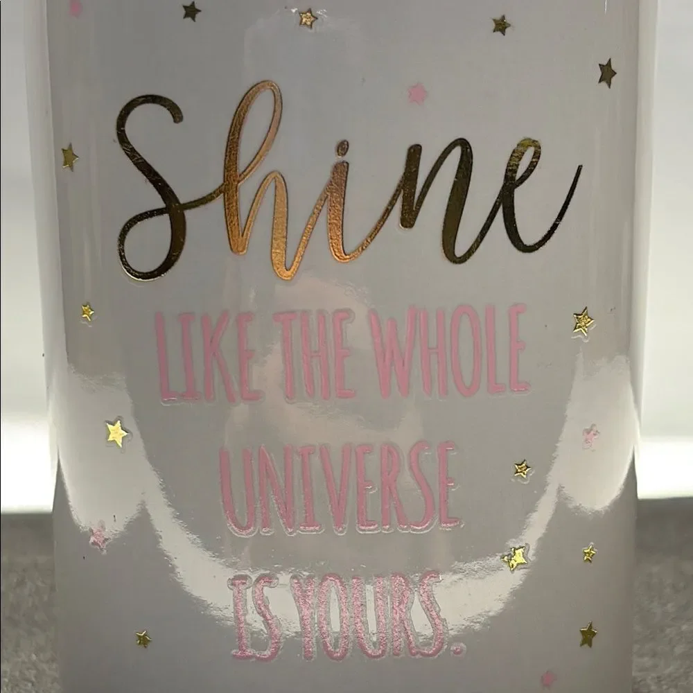 Shine White and Gold Bath Storage Cup